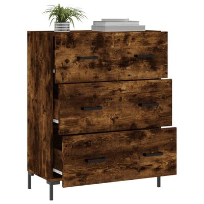 vidaXL Buffet chêne fumé 69,5x34x90 cm bois d'ingénierie