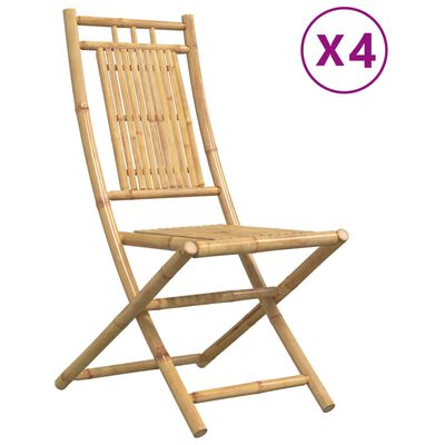 vidaXL Chaises pliables de jardin lot de 4 46x66x99 cm bambou