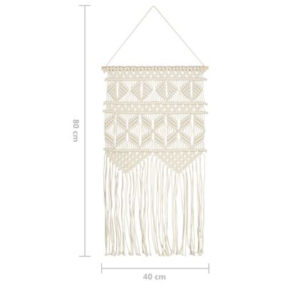 vidaXL Cintre mural en macramé 40x80 cm Coton