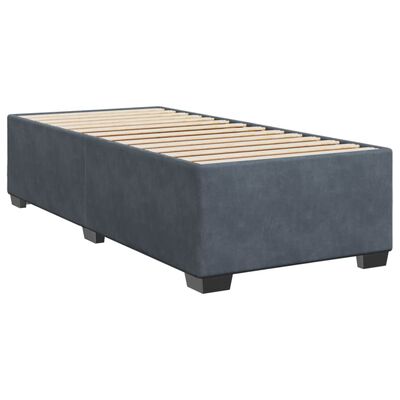 vidaXL Sommier à lattes de lit et matelas Gris foncé 90x190 cm Velours