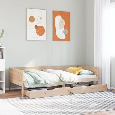 vidaXL Lit de jour avec tiroirs sans matelas 90x190 cm bois massif