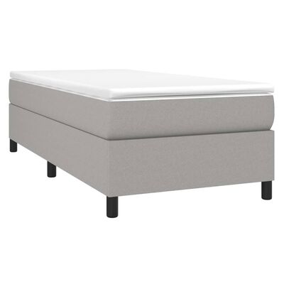 vidaXL Sommier à lattes de lit avec matelas Gris clair 90x200 cm Tissu