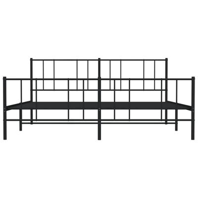 vidaXL Cadre de lit métal sans matelas avec pied de lit noir 180x200cm