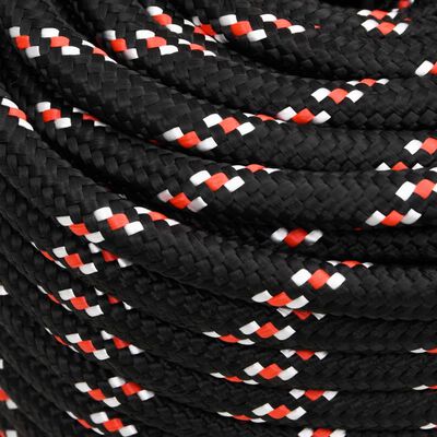 vidaXL Corde de bateau Noir 16 mm 100 m Polypropylène