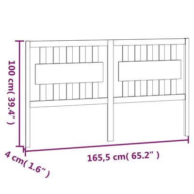 vidaXL Tête de lit 165,5x4x100 cm Bois massif de pin