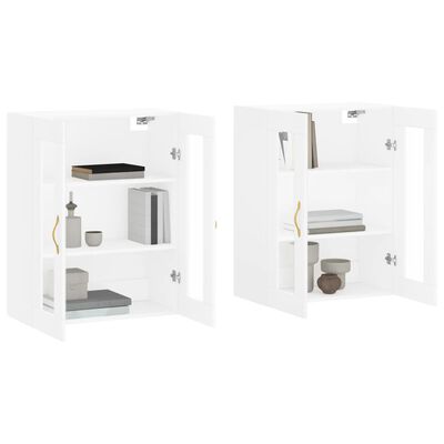 vidaXL Armoires murales 2 pcs blanc bois d'ingénierie