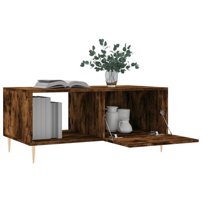 vidaXL Table basse chêne fumé 90x50x40 cm bois d'ingénierie