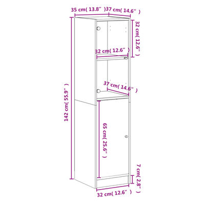 vidaXL Buffet avec porte en verre blanc 35x37x142 cm