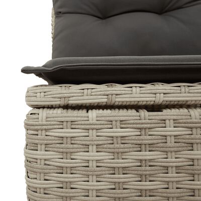 vidaXL Salon de jardin 11 pcs avec coussins gris clair résine tressée