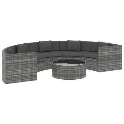 vidaXL Salon de jardin 6 pcs avec coussins Résine tressée Gris