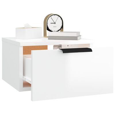 vidaXL Tables de chevet murales 2 pcs blanc brillant 34x30x20 cm