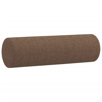 vidaXL Coussins décoratifs lot de 2 Marron Ø15x50 cm Tissu