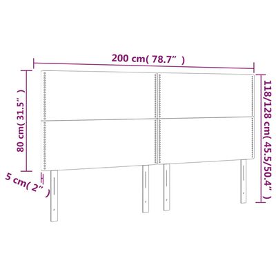 vidaXL Tête de lit à LED Gris 200x5x118/128 cm Similicuir