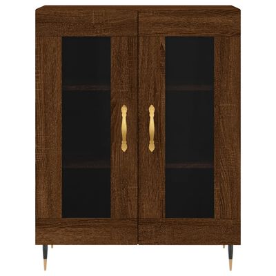 vidaXL Buffet haut Chêne marron 69,5x34x180 cm Bois d'ingénierie