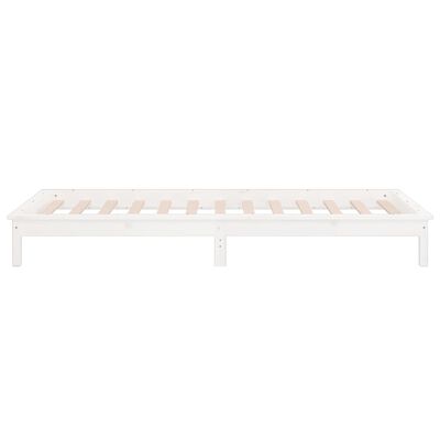 vidaXL Cadre de lit à LED blanc 100x200 cm bois massif