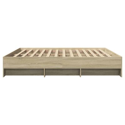 vidaXL Cadre de lit sans matelas chêne sonoma 200x200 cm