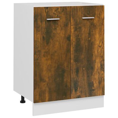 vidaXL Armoire de plancher Chêne fumé 60x46x81,5 cm Bois d'ingénierie