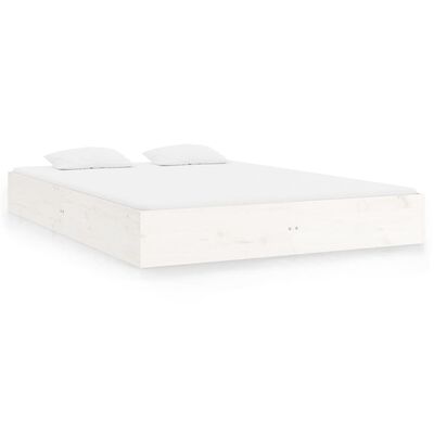 vidaXL Cadre de lit sans matelas blanc bois massif 140x200 cm