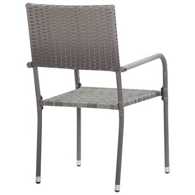 vidaXL Chaise à dîner de jardin empilable lot de 2 gris résine tressée