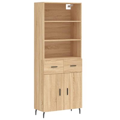 vidaXL Buffet haut Chêne sonoma 69,5x34x180 cm Bois d'ingénierie