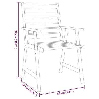 vidaXL Ensemble à manger de jardin 6 pcs Bois d'acacia solide