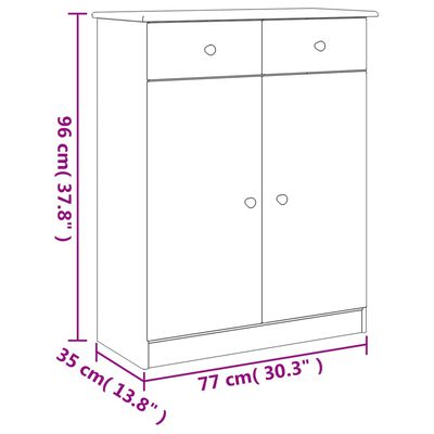 vidaXL Armoire à chaussures ALTA 77x35x96 cm bois massif de pin