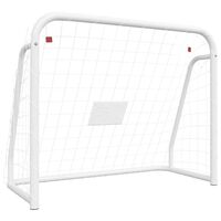 vidaXL But de football et filet blanc 125x96x60 cm acier et polyester