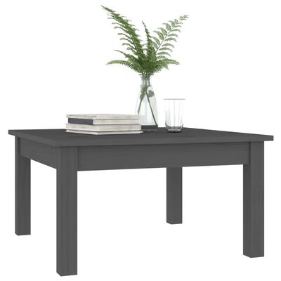 vidaXL Table basse Gris 55x55x30 cm Bois massif de pin