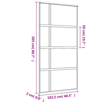 vidaXL Porte coulissante doré 102,5x205 cm verre ESG dépoli aluminium