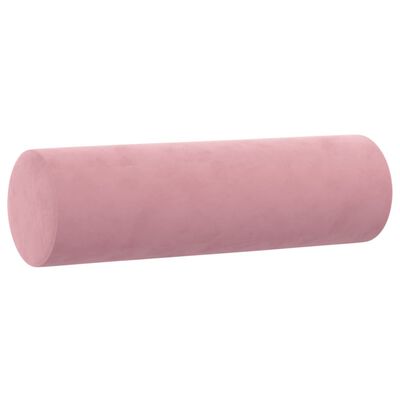 vidaXL Coussins décoratifs lot de 2 Rose Ø15x50 cm Velours