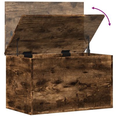 vidaXL Boîte de rangement chêne fumé 60x35x35 cm bois d'ingénierie