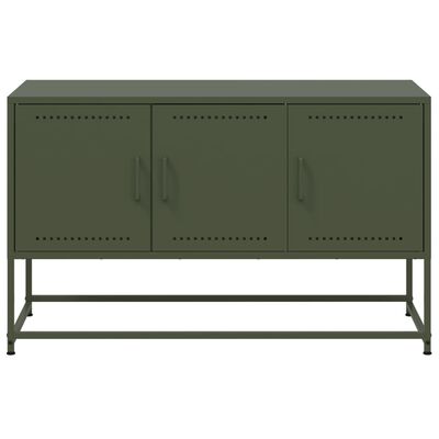 vidaXL Meuble TV vert olive 100,5x39x60,5 cm acier