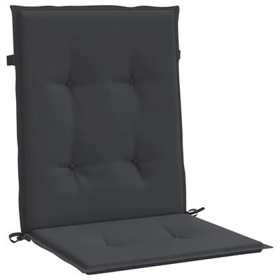 vidaXL Coussins de chaise de jardin à dossier bas lot de 6 noir