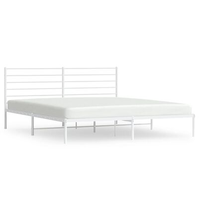 vidaXL Cadre de lit métal sans matelas et tête de lit blanc 183x213 cm