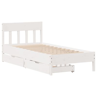 vidaXL Cadre de lit sans matelas blanc 100x200 cm bois de pin massif