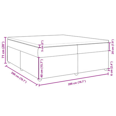 vidaXL Sommier à lattes de lit avec matelas Gris foncé 200x200cm Tissu