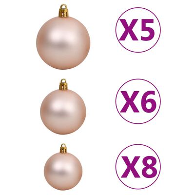 vidaXL Arbre de Noël artificiel pré-éclairé et boules vert 120 cm PVC