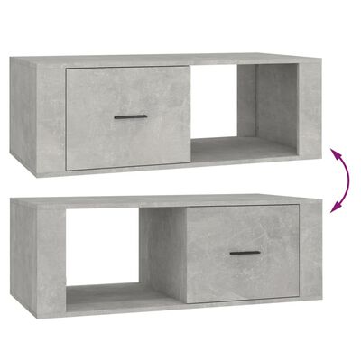 vidaXL Table basse Gris béton 100x50,5x35 cm Bois d'ingénierie