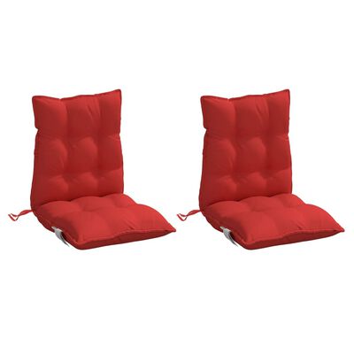 vidaXL Coussins de chaise à dossier bas lot de 2 rouge tissu oxford