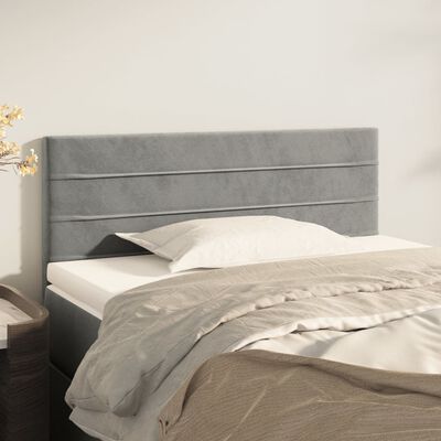 vidaXL Tête de lit Gris clair 80x5x78/88 cm Velours