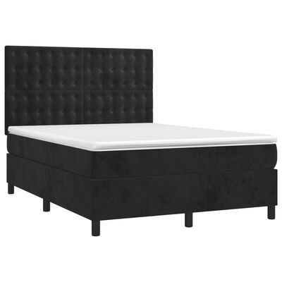 vidaXL Sommier à lattes de lit matelas et LED Noir 140x190 cm Velours