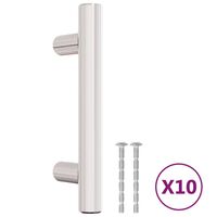 vidaXL Poignées d'armoire 10 pcs argenté 64 mm acier inoxydable