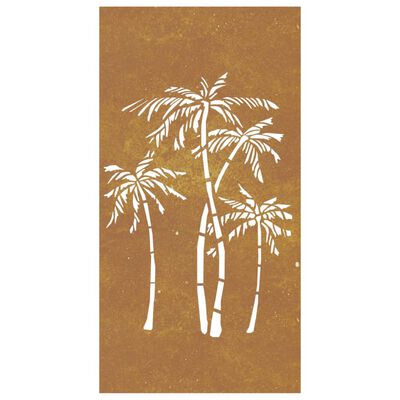 vidaXL Décoration murale jardin 105x55 cm acier corten design palmier