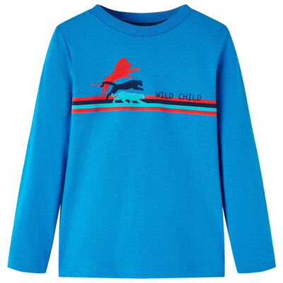 T-shirt enfants manches longues bleu cobalt 104