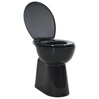 vidaXL Toilette haute sans bord fermeture douce 7 cm Céramique Noir