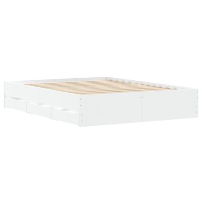 vidaXL Cadre de lit avec tiroirs sans matelas blanc 140x190 cm