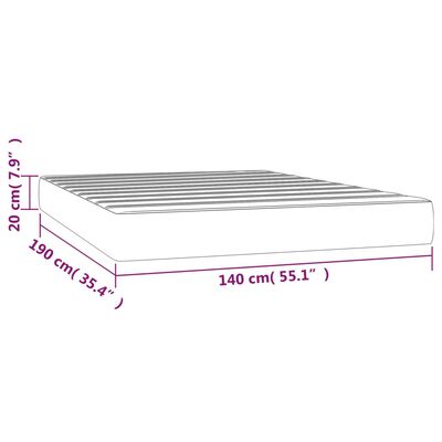 vidaXL Matelas de lit à ressorts ensachés Crème 140x190x20 cm