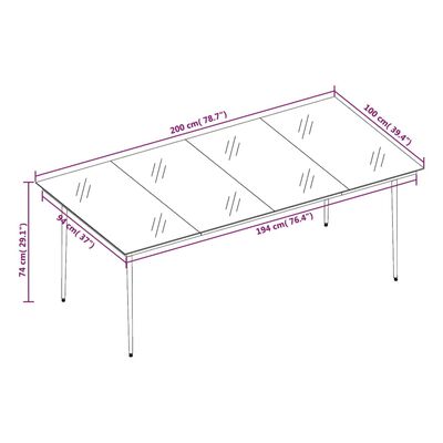 vidaXL Ensemble à manger de jardin 9 pcs Gris foncé