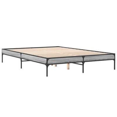 vidaXL Cadre de lit sans matelas sonoma gris 150x200 cm