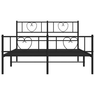 vidaXL Cadre de lit métal sans matelas avec pied de lit noir 120x200cm